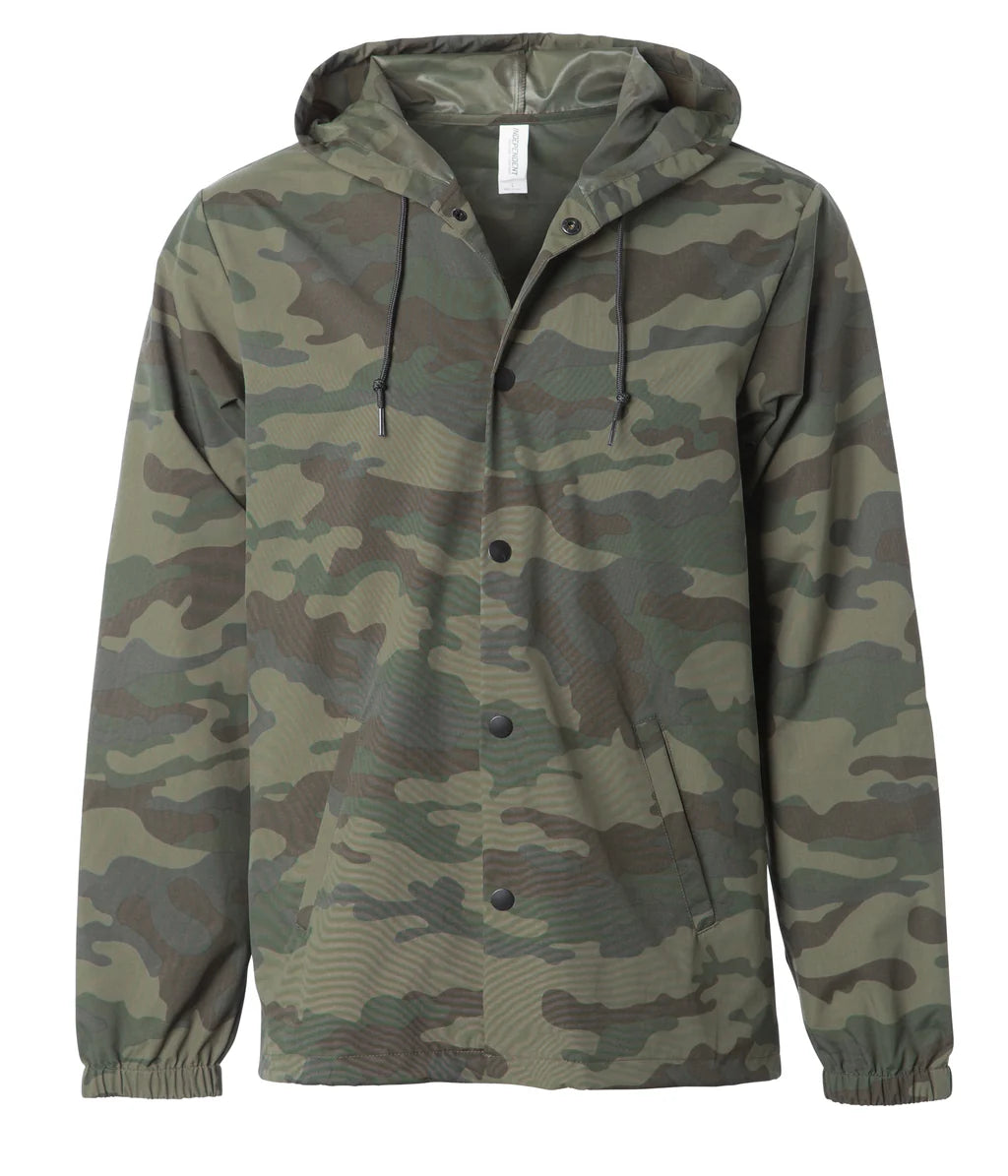 Independent Water Resistant Hooded Windbreaker Coaches Jacket