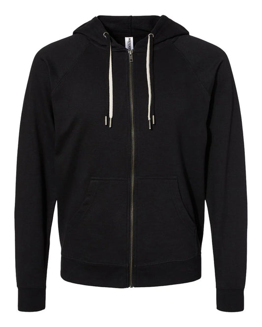 Independent Unisex Lightweight Loopback Terry Zip Hood