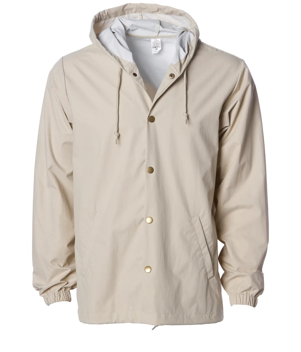 Independent Water Resistant Hooded Windbreaker Coaches Jacket