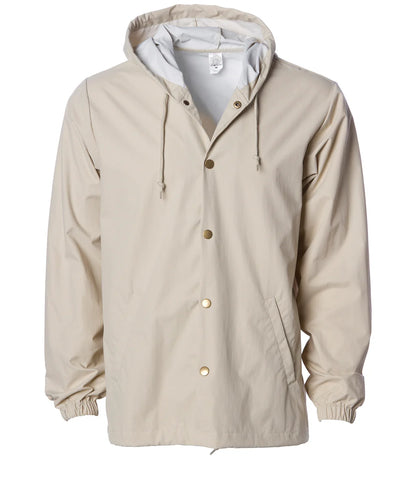 Independent Water Resistant Hooded Windbreaker Coaches Jacket