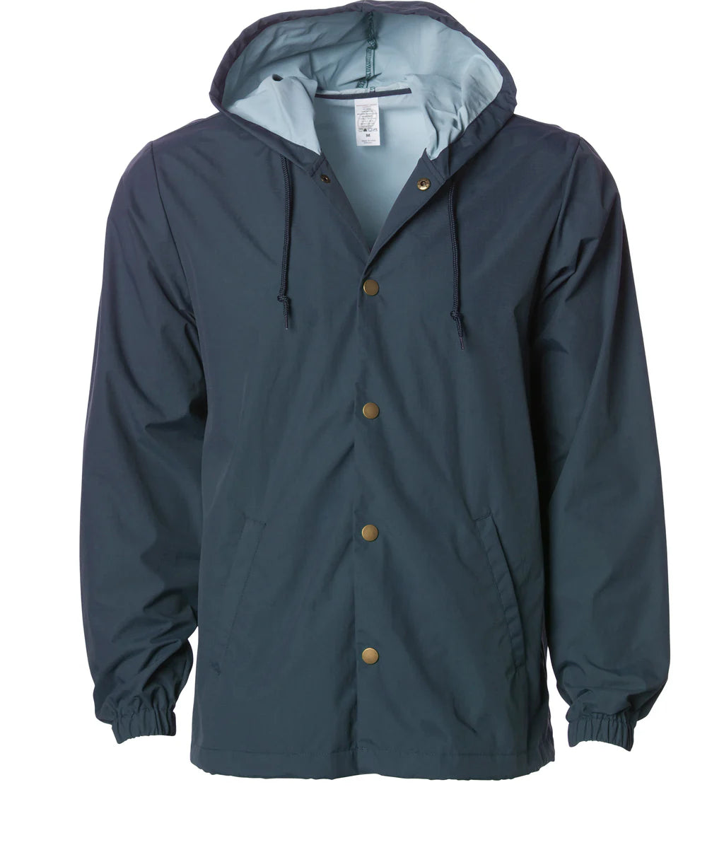 Independent Water Resistant Hooded Windbreaker Coaches Jacket