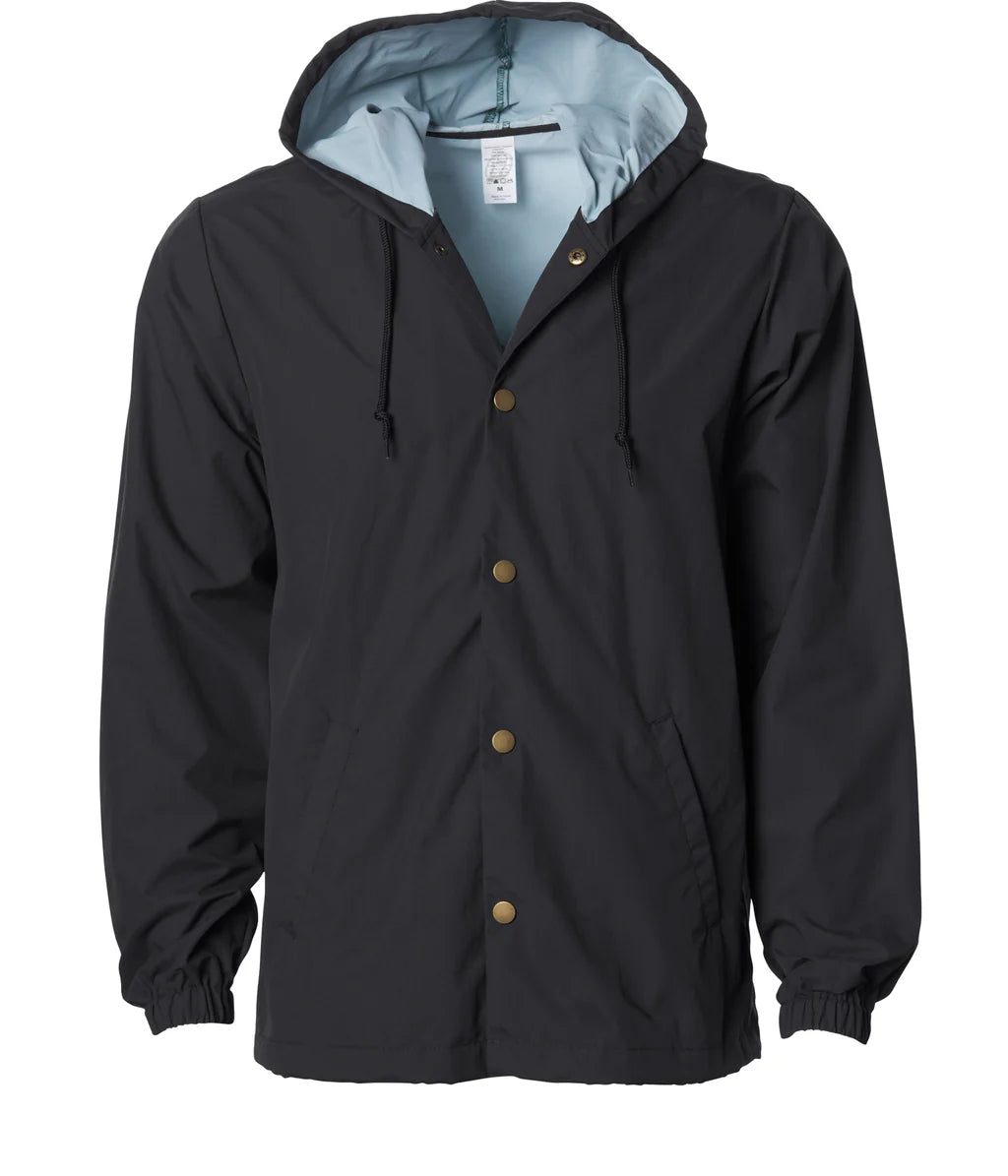 Independent Water Resistant Hooded Windbreaker Coaches Jacket