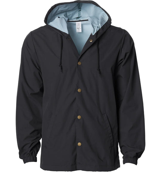 Independent Water Resistant Hooded Windbreaker Coaches Jacket