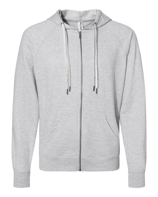 Independent Unisex Lightweight Loopback Terry Zip Hood