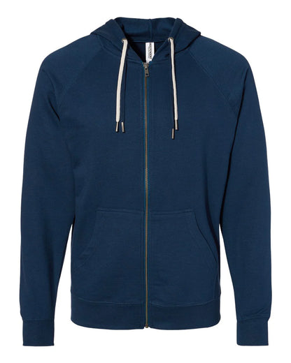 Independent Unisex Lightweight Loopback Terry Zip Hood