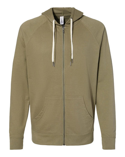 Independent Unisex Lightweight Loopback Terry Zip Hood