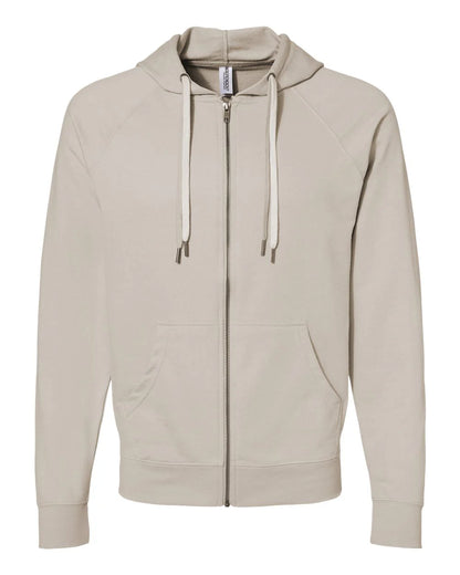 Independent Unisex Lightweight Loopback Terry Zip Hood