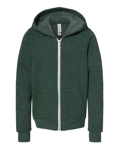BELLA + CANVAS Youth Sponge Fleece Full-Zip Hoodie Sweatshirt