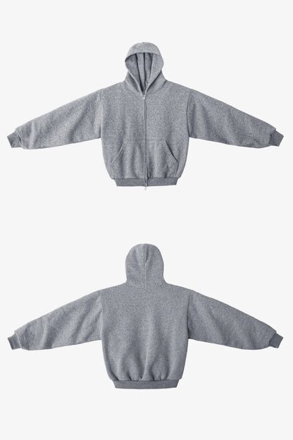 Los Angeles Apparel 12 oz. Tri-Blend Gabardine Fleece Waist Length Pull Zip Hoodie