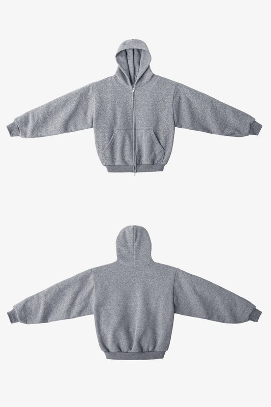 Los Angeles Apparel 12 oz. Tri-Blend Gabardine Fleece Waist Length Pull Zip Hoodie