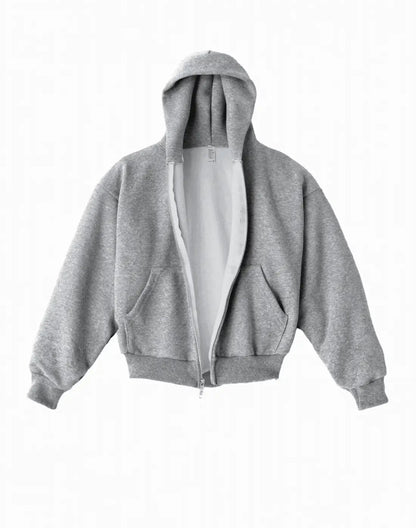Los Angeles Apparel 12 oz. Tri-Blend Gabardine Fleece Waist Length Pull Zip Hoodie